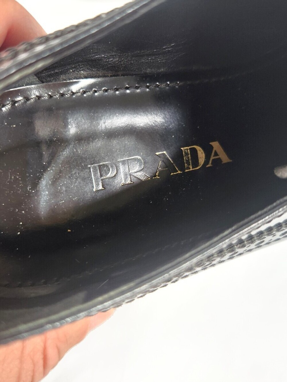 Prada Black Platform Brogues Size 6.5 - Picture 5 of 8